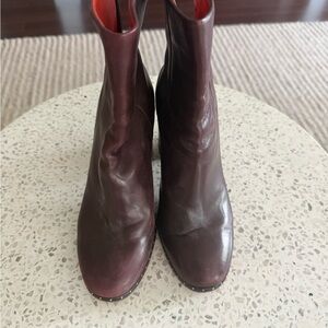 Rag & Bone Brown Ankle Booties with Polished Leather Finish
